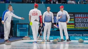 Phill Drobnick coaching curling at the Olympics