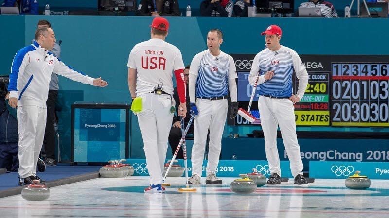 Phill Drobnick coaching curling at the Olympics